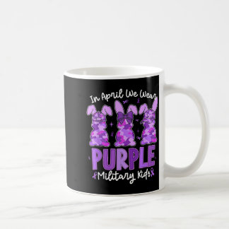 in April Wear Purple Military Kids Bunnies Coffee Mug