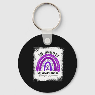 In August We Wear Purple Overdose Awareness Key Ring
