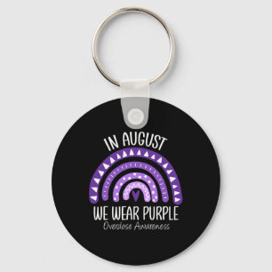 In August We Wear Purple Overdose Awareness Month Key Ring