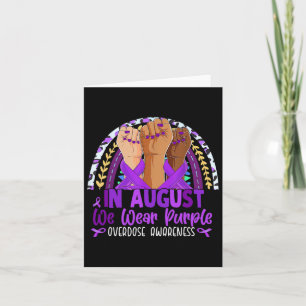 In August We Wear Purple Overdose Awareness Purple Card