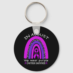 In August we wear purple Rainbow Overdose Awarenes Key Ring