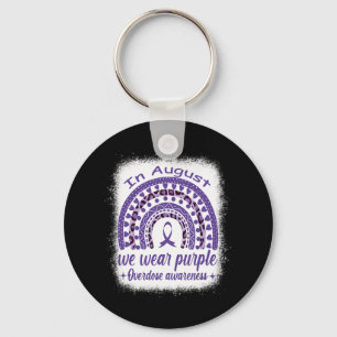 In August We Wear Purple Rainbow Overdose Awarenes Key Ring