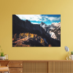 In awe of the mountains canvas print