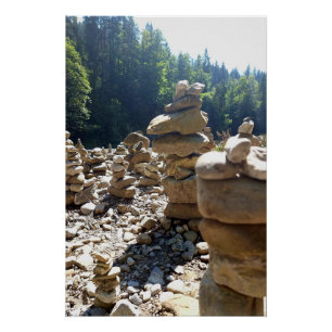 In Balance – Stone Towers Between Forest and Water Poster