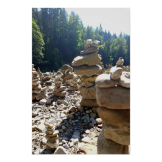 In Balance – Stone Towers Between Forest and Water Poster