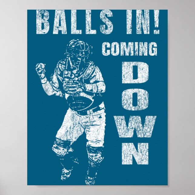 In Baseball Catcher Coming Down Poster (Front)