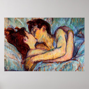 In Bed, The Kiss by Henri de Toulouse-Lautrec Poster