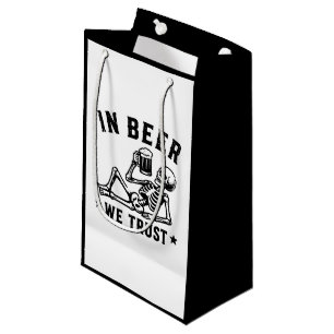 In beer we trust chilling skeleton Beer Pong Small Gift Bag