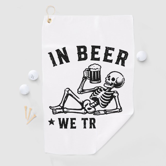 In beer we trust chilling skeleton golf towel (InSitu)