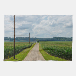 In Between Corn Fields Tea Towel