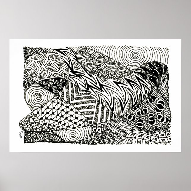 in Black and White -Abstract Manatee Poster (Front)