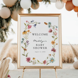 In Bloom Baby Shower Welcome Poster