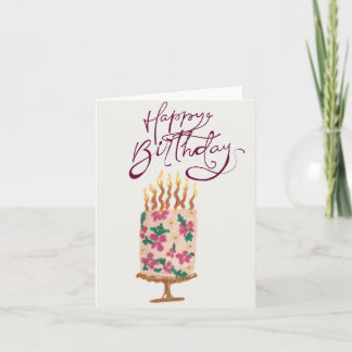In Bloom Birthday Cake Greeting Card