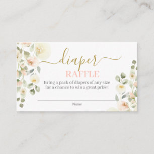 In Bloom Blush Diaper Raffle Enclosure Card