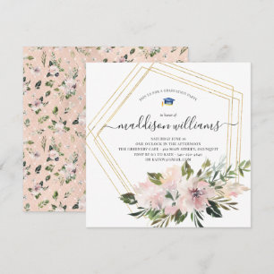 In Bloom   Blush Floral Graduation Party Invitation