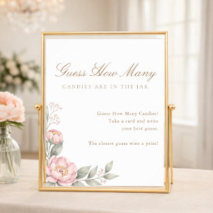 In Bloom Elegant Baby Shower Game Guess How Many Poster