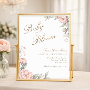 In Bloom Girl Baby Shower Activity Guess How Many  Poster