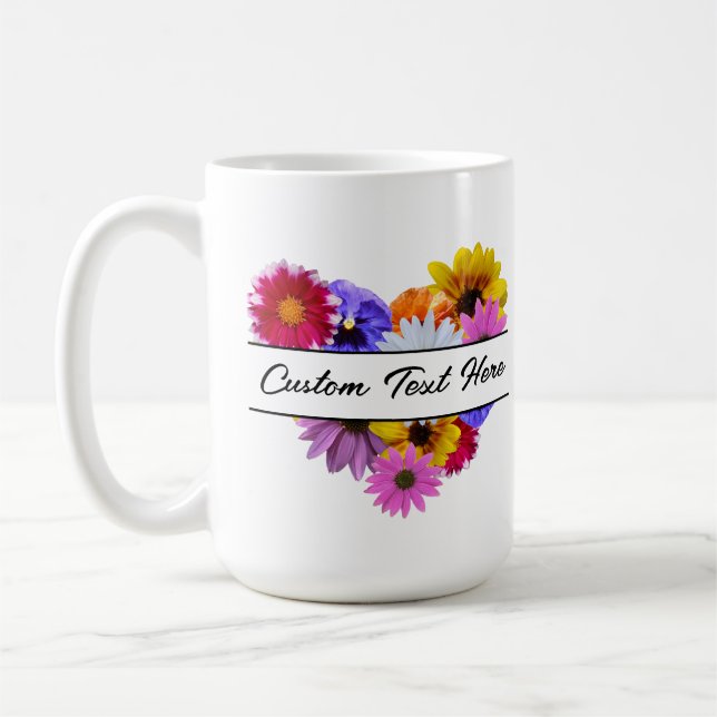In Bloom - Heart shaped Floral Coffee Mug (Left)