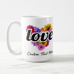In Bloom - Love Heart Shaped Floral Bouquet Coffee Mug