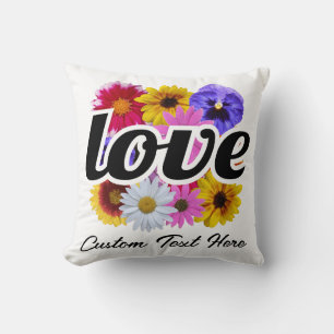 In Bloom - Love with Square Floral Bouquet Cushion