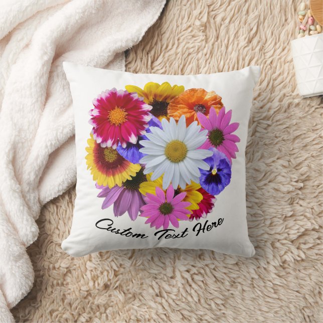 In Bloom - Round Floral Bouquet Cushion (Blanket)