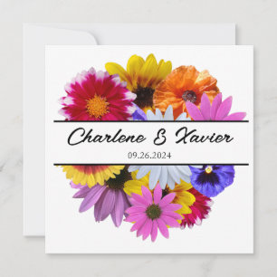 In Bloom Wedding - Round Split Floral Invitation