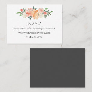 In bloom Wedding RSVP Online Website Business Car Card