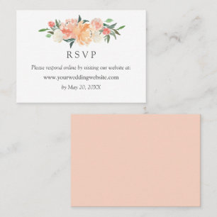 In bloom Wedding  RSVP Online Website Business Card