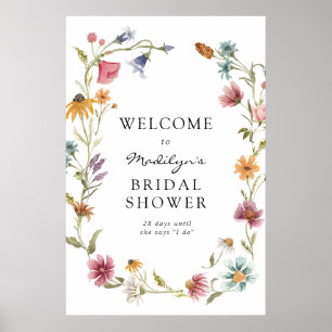 In Bloom Wildflower Bridal Shower Welcome Sign