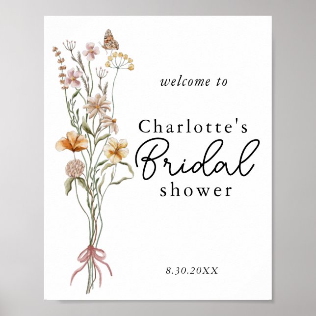 In Bloom Wildflower Bridal Shower Welcome Sign (Front)
