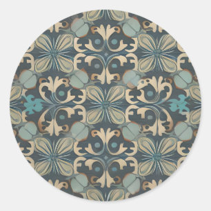 in blue classic round sticker