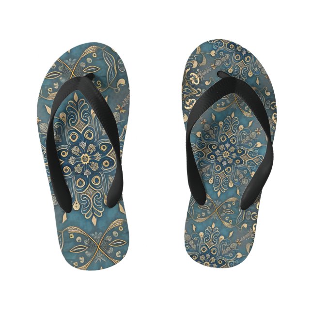 in blue kid's jandals (Footbed)