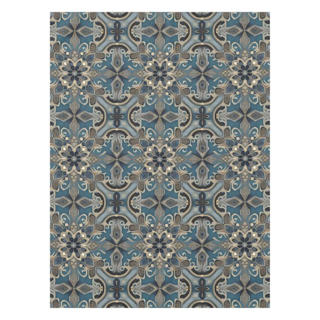 in blue tablecloth (Front)