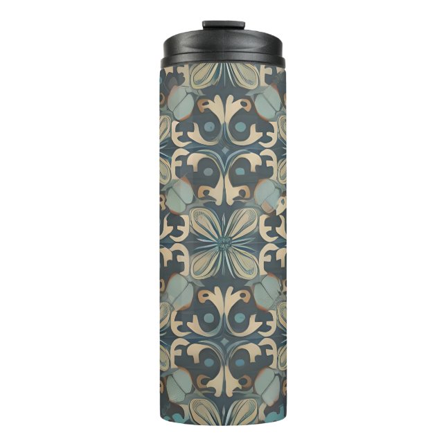 in blue thermal tumbler (Front)