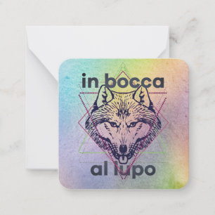 In bocca al lupo good luck castmate opening night card