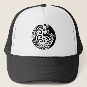 In carp wave trucker hat