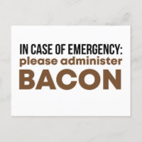 In Case Of Emergency Please Administer Bacon Funny