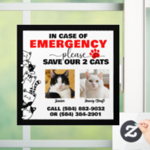 In Case of Emergency Save 2 Cats With Custom Photo
