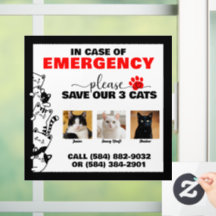 In Case of Emergency Save 3 Cats With Custom Photo