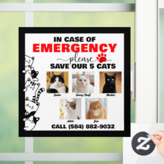 In Case of Emergency Save 5 Cats With Custom Photo