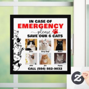 In Case of Emergency Save 6 Cats With Custom Photo