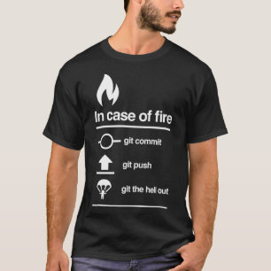In Case of Fire  Git Commit Push  Funny Computer T-Shirt