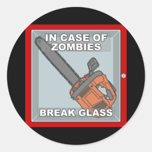In Case of Zombies Classic Round Sticker