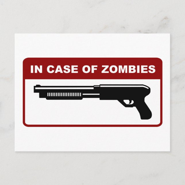 In Case Of Zombies Postcard (Front)