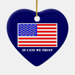 In Cats We Trust Ceramic Tree Decoration