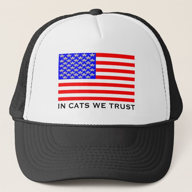 In Cats We Trust Trucker Hat (Front)