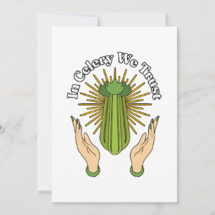 In Celery We Trust - Celery Juice Lover Funny Cele Invitation