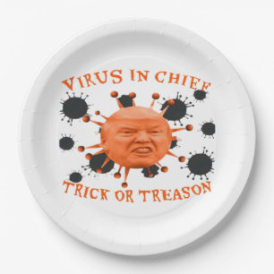 In Chief, Trick Or Treat, Political Anti Halloween Paper Plate