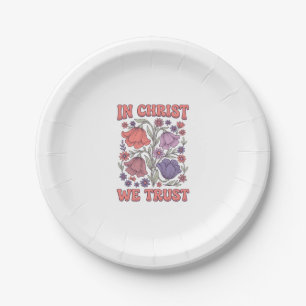 In Christ We Trust Floral Christian Vector Design_ Paper Plate