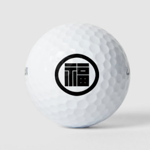 In circle angular letter of luck golf balls
